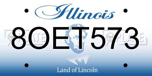8OET573 Illinois License Plate