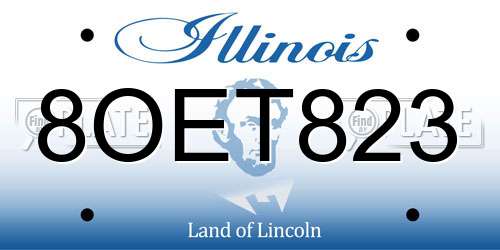 8OET823 Illinois License Plate