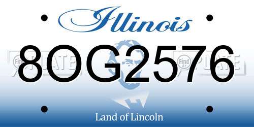 8OG2576 Illinois License Plate