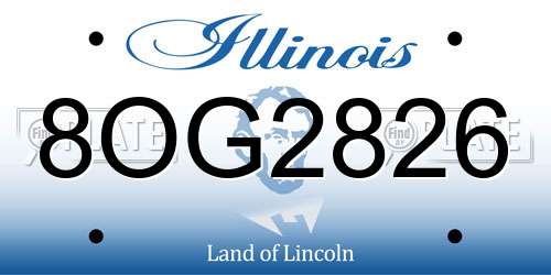 8OG2826 Illinois License Plate