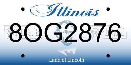 8OG2876 Illinois License Plate