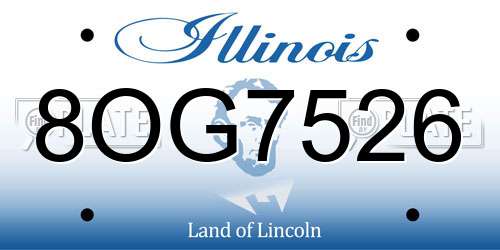 8OG7526 Illinois License Plate