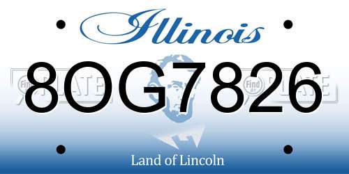 8OG7826 Illinois License Plate