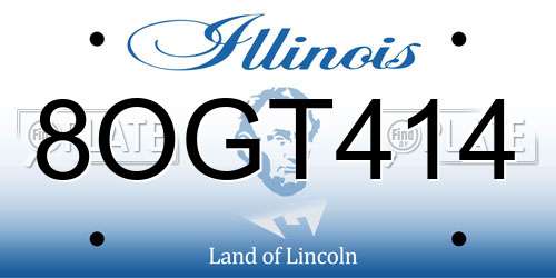 8OGT414 Illinois License Plate