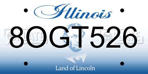 8OGT526 Illinois License Plate