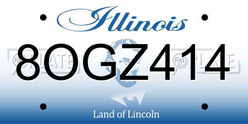 8OGZ414 Illinois License Plate