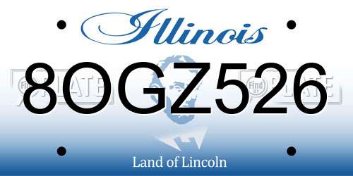 8OGZ526 Illinois License Plate