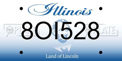 8OI528 Illinois License Plate