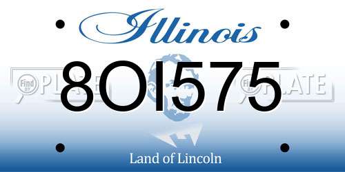 8OI575 Illinois License Plate