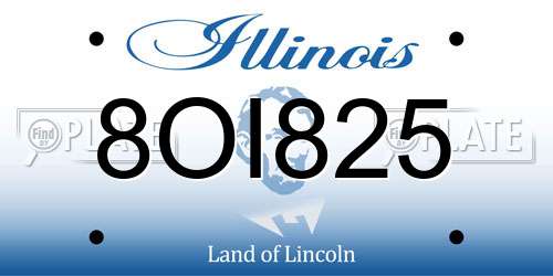 8OI825 Illinois License Plate