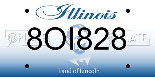 8OI828 Illinois License Plate