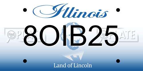 8OIB25 Illinois License Plate