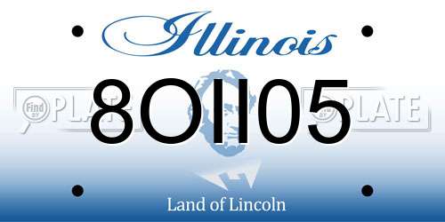 8OII05 Illinois License Plate