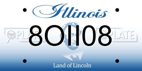 8OII08 Illinois License Plate