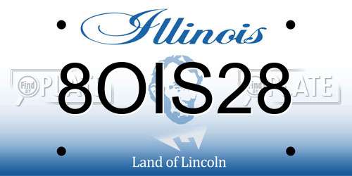 8OIS28 Illinois License Plate