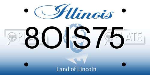 8OIS75 Illinois License Plate