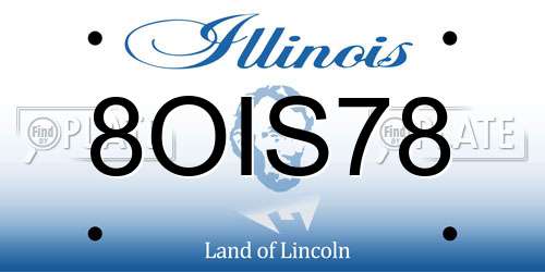 8OIS78 Illinois License Plate