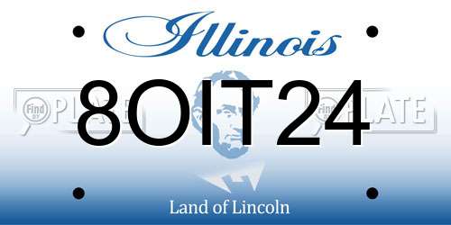 8OIT24 Illinois License Plate