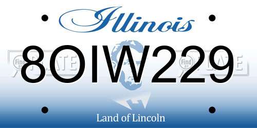 8OIW229 Illinois License Plate
