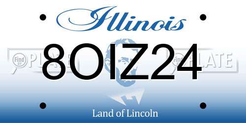 8OIZ24 Illinois License Plate