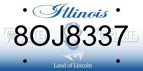 8OJ8337 Illinois License Plate