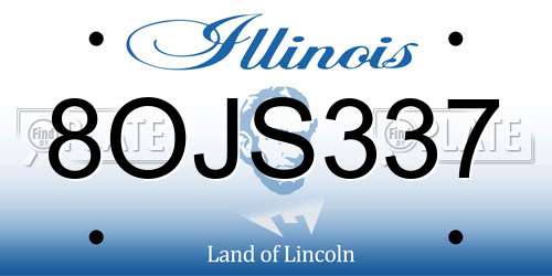 8OJS337 Illinois License Plate