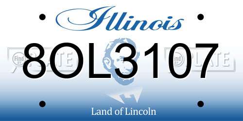 8OL3107 Illinois License Plate