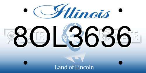8OL3636 Illinois License Plate