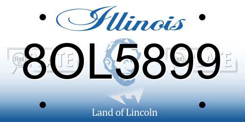 8OL5899 Illinois License Plate