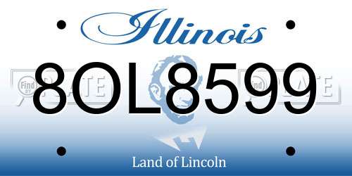 8OL8599 Illinois License Plate