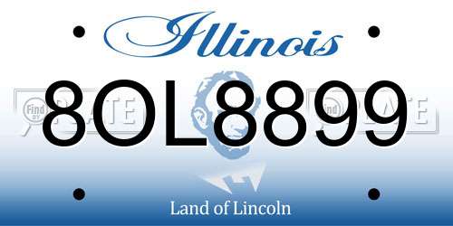 8OL8899 Illinois License Plate