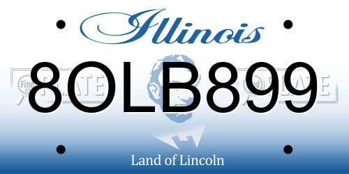 8OLB899 Illinois License Plate