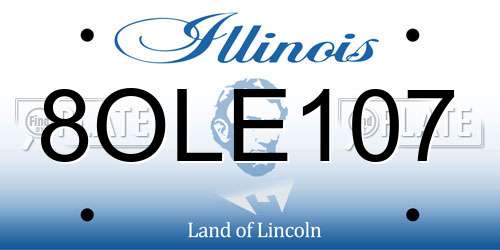8OLE107 Illinois License Plate