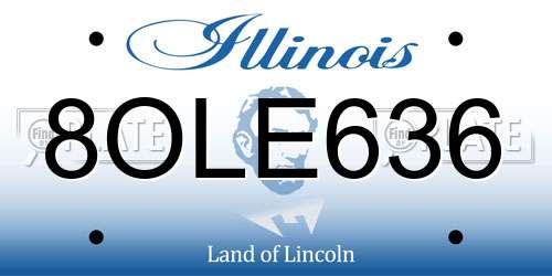 8OLE636 Illinois License Plate