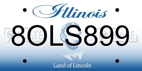 8OLS899 Illinois License Plate