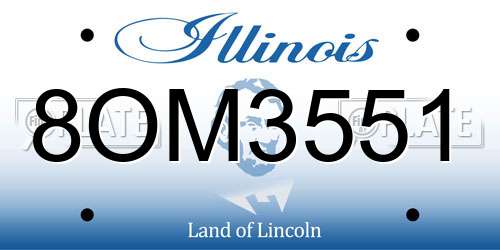 8OM3551 Illinois License Plate