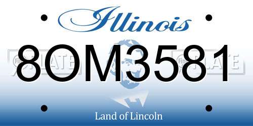 8OM3581 Illinois License Plate