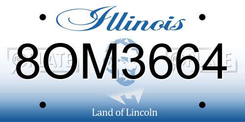 8OM3664 Illinois License Plate