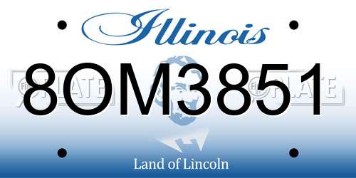 8OM3851 Illinois License Plate
