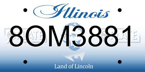 8OM3881 Illinois License Plate