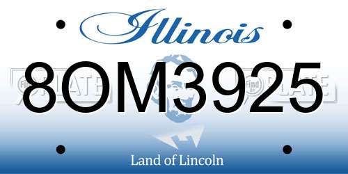8OM3925 Illinois License Plate