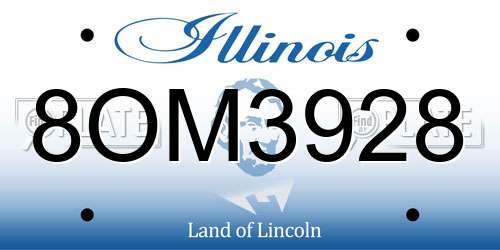8OM3928 Illinois License Plate