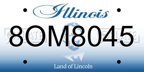 8OM8045 Illinois License Plate