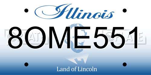 8OME551 Illinois License Plate
