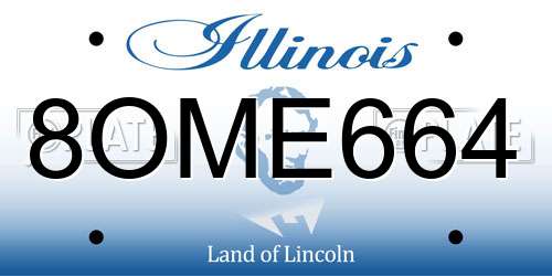 8OME664 Illinois License Plate
