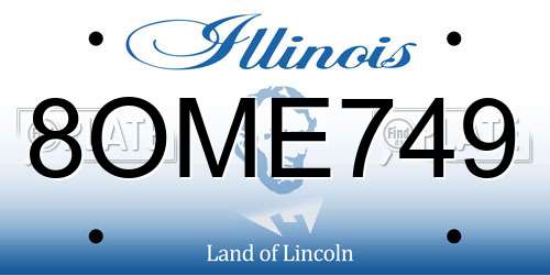 8OME749 Illinois License Plate