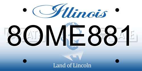 8OME881 Illinois License Plate