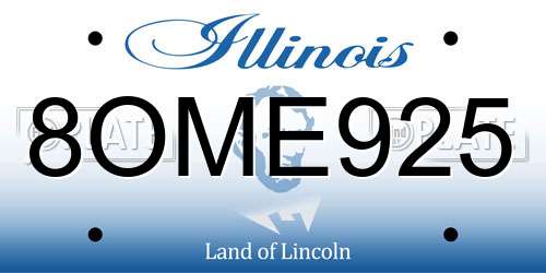8OME925 Illinois License Plate