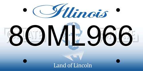 8OML966 Illinois License Plate