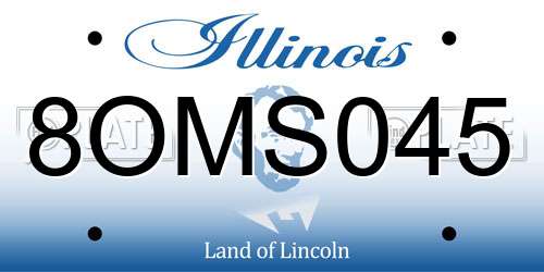 8OMS045 Illinois License Plate